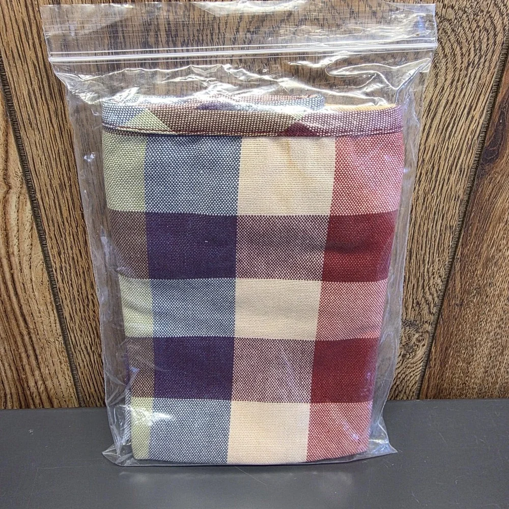 Longaberger Large Metropolitan Basket Liner‎ WT EVRY Plaid Fabric Multicolor